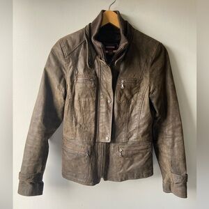 Danier brown leather jacket